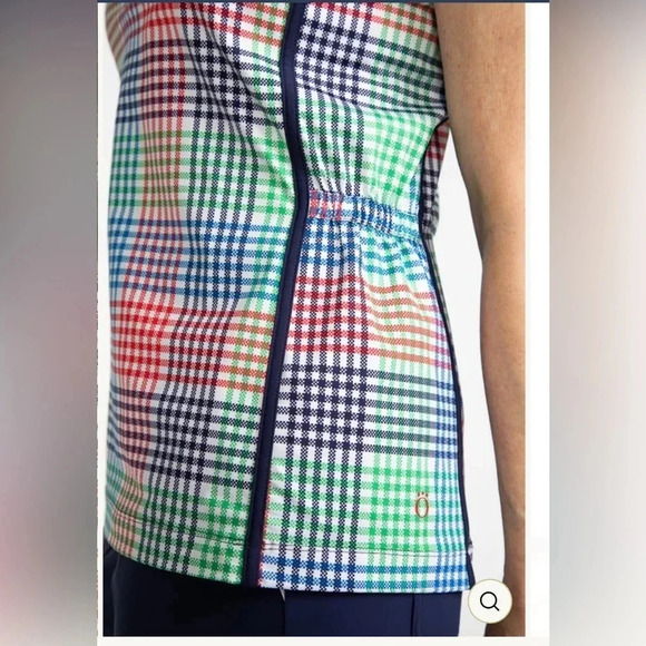 Kinona Make it Snappy Sleeveless Golf Top Vacation Plaid Sun Protection Size XL - Picture 3 of 12